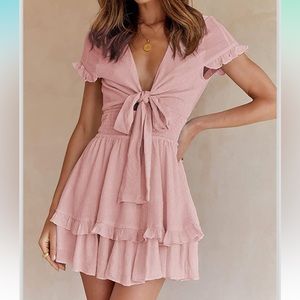 Tie front dress (READ DESCRIPTION)